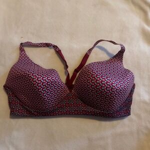 Victoria's Secret Body by Victoria Lightly Lined Plunge Bra 38DD Racerback Red